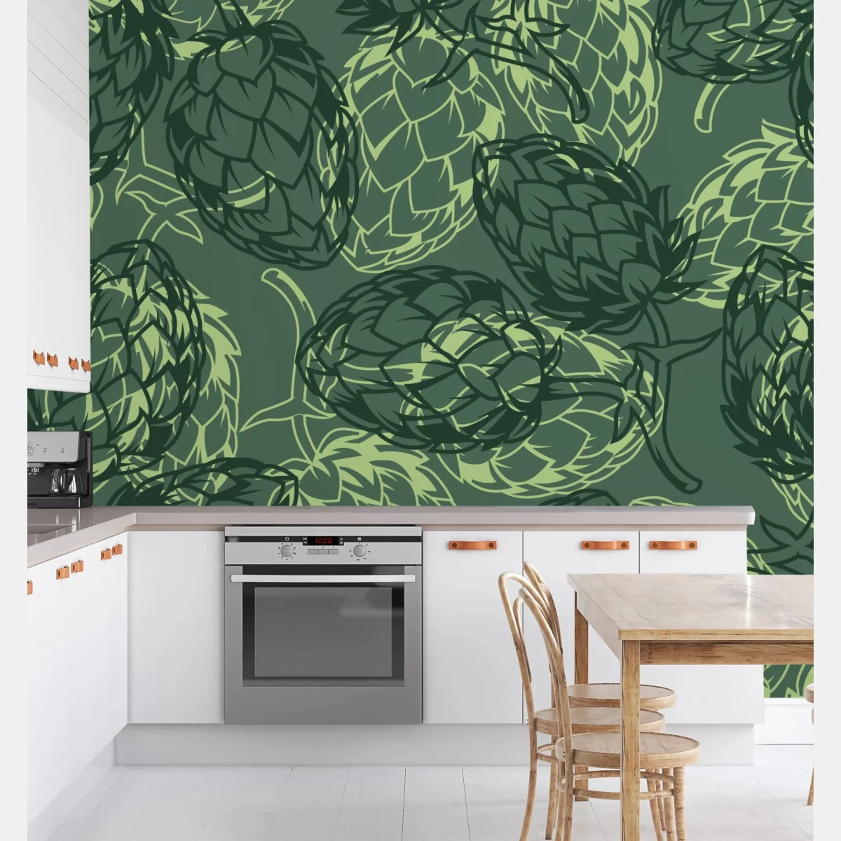 Fototapete grünes hopfenmuster – Wallnifity® Fototapete grünes hopfenmuster – Wallnifity®