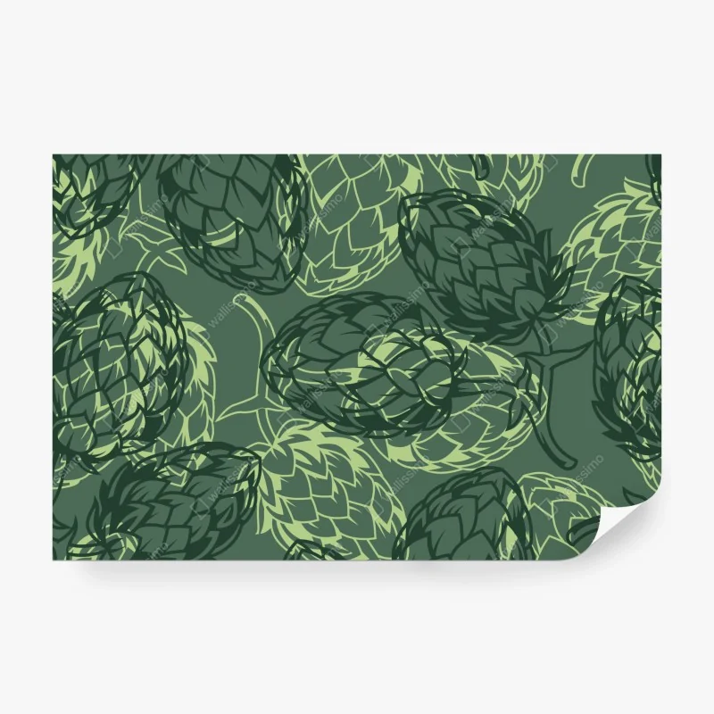 Fototapete grünes hopfenmuster