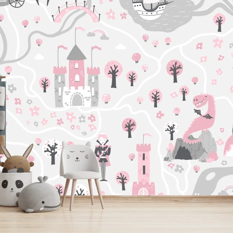 Fototapete pastell märchenkarte