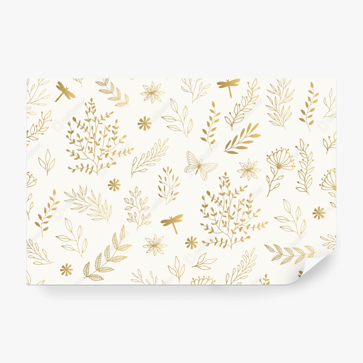 Fototapete goldenes botanisches muster – Wallnifity® Fototapete goldenes botanisches muster – Wallnifity®