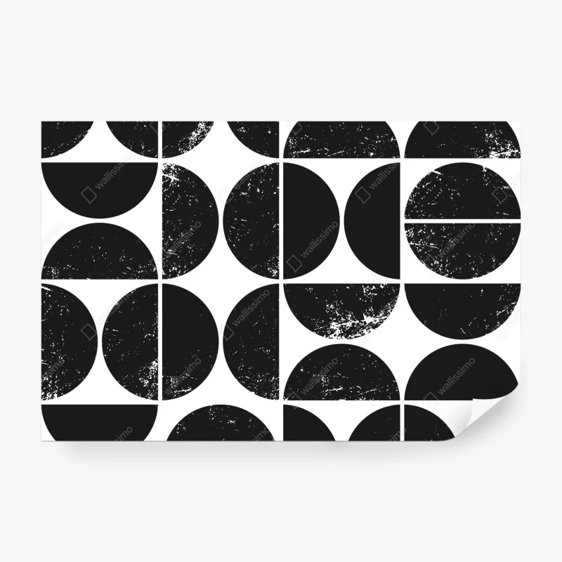 Fototapete schwarzes geometrisches kreismuster