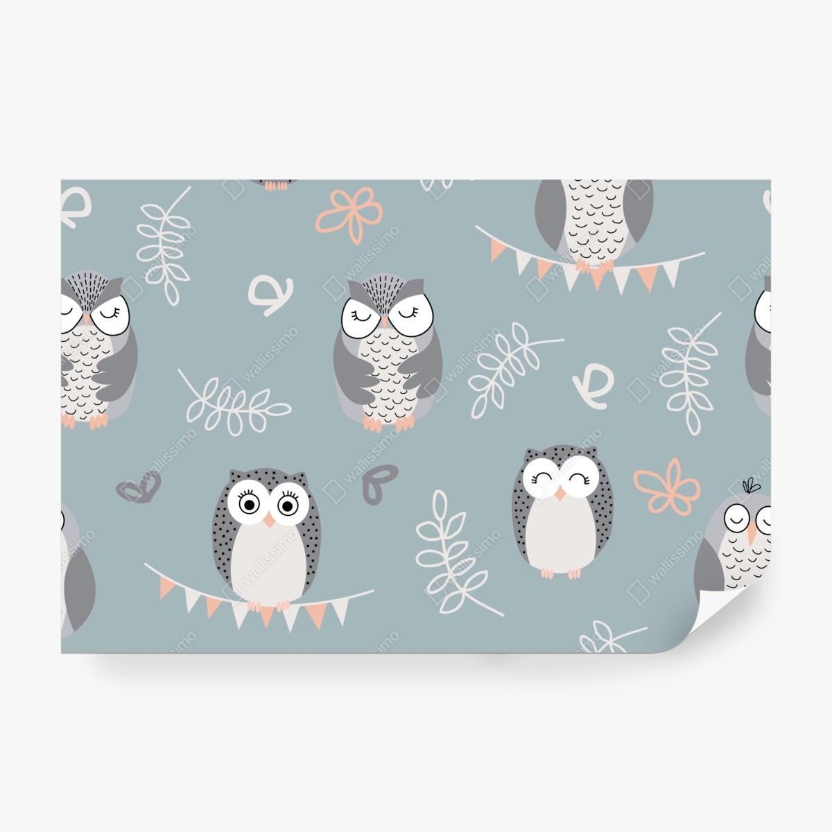 Fototapete niedliches eulenmuster für das kinderzimmer – Wallnifity® Fototapete niedliches eulenmuster für das kinderzimmer – Wallnifity®