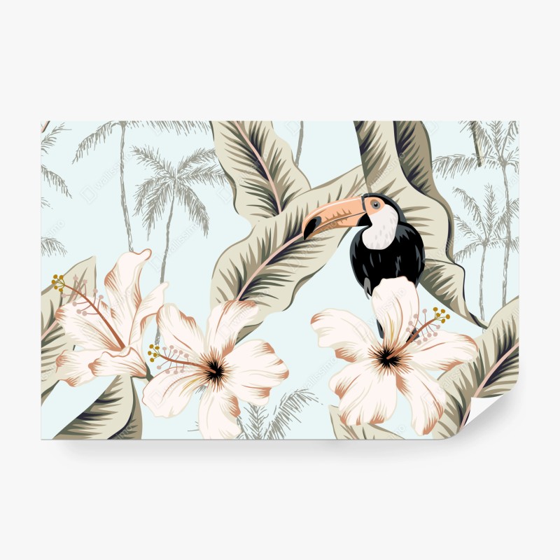 Fototapete tropischer sonnenuntergang mit palmen – Wallnifity®