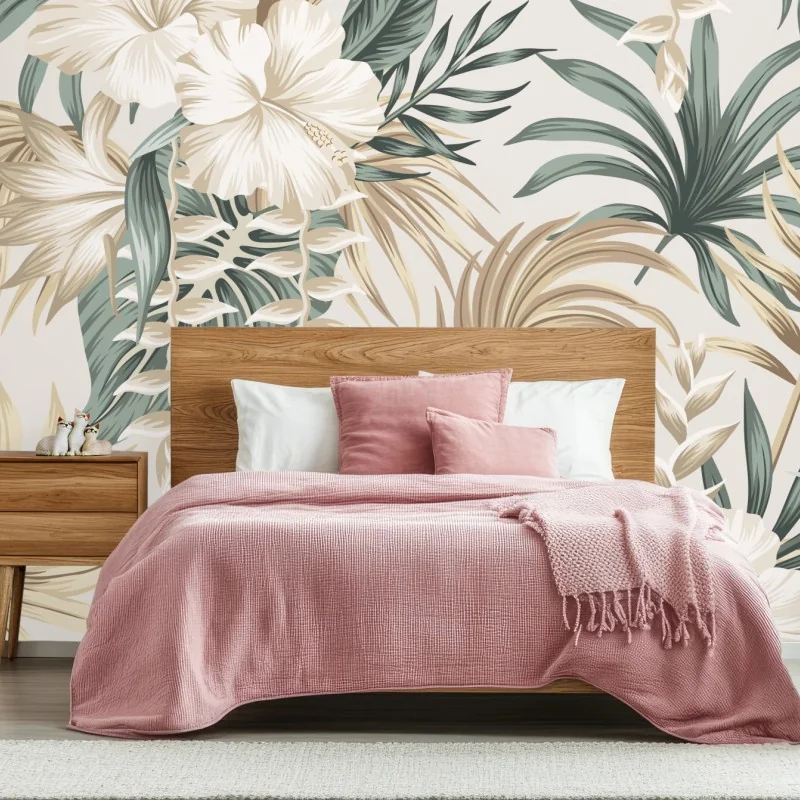 Fototapete zartes tropisches hibiskusmotiv