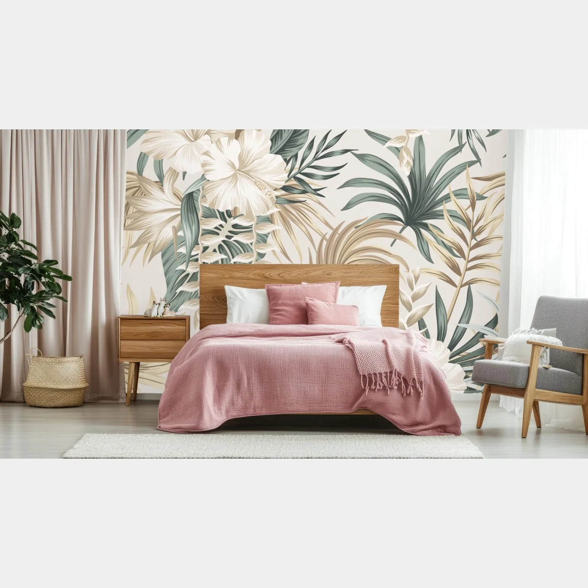 Fototapete zartes tropisches hibiskusmotiv – Wallnifity® Fototapete zartes tropisches hibiskusmotiv – Wallnifity®