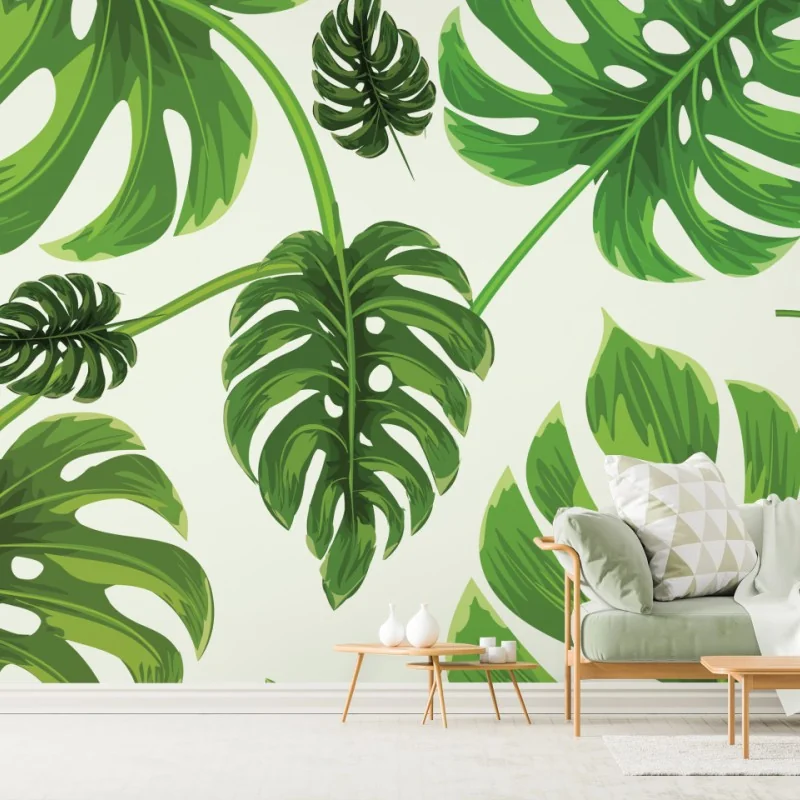 Fototapete tropisches monstera-blattmuster
