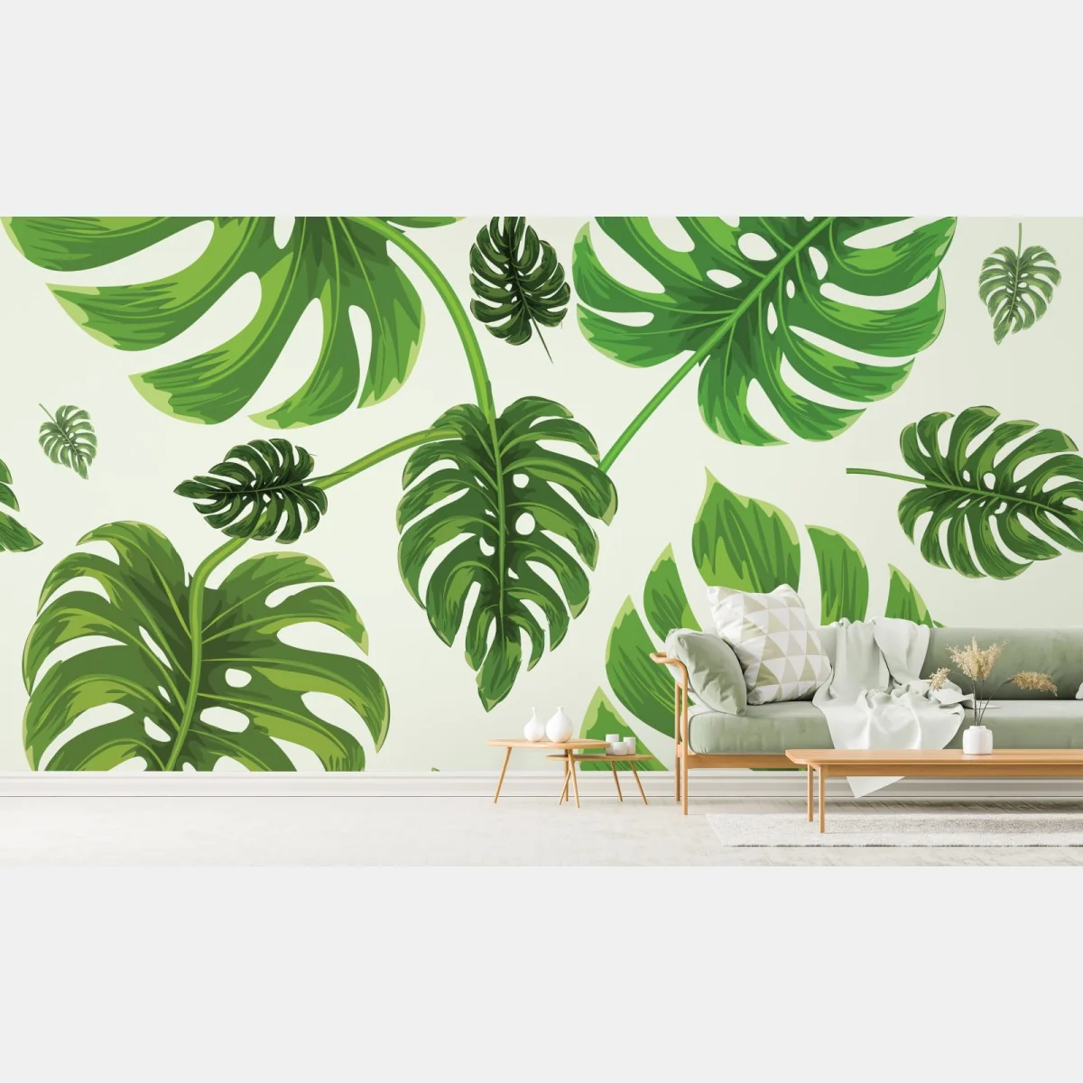 Fototapete tropisches monstera-blattmuster – Wallnifity®