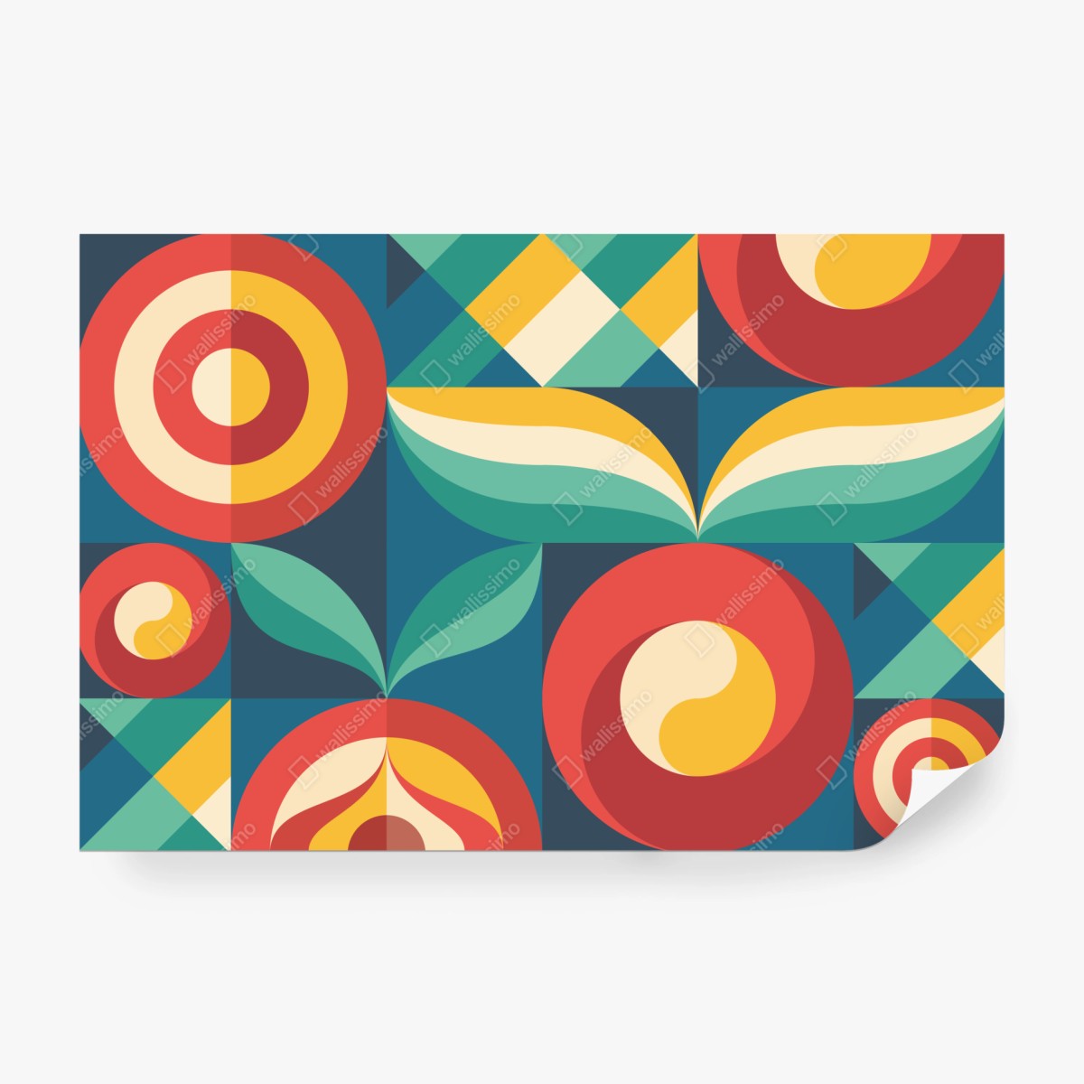 Fototapete lebhaftes geometrisches blumenmuster – Wallnifity®