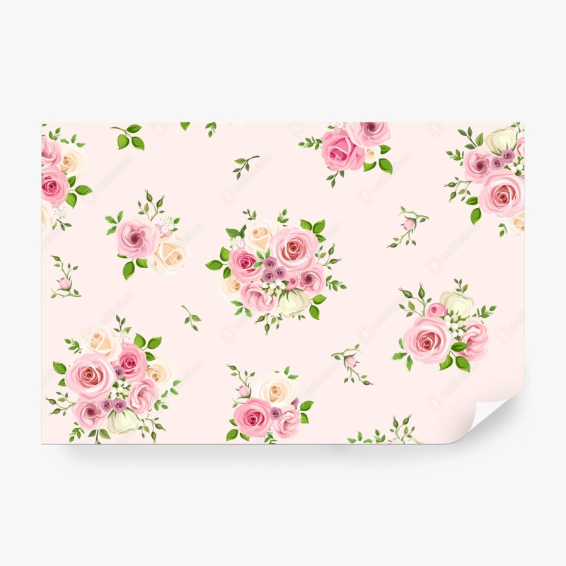 Fototapete handgezeichnetes muster von friseurwerkzeugen – Wallnifity®