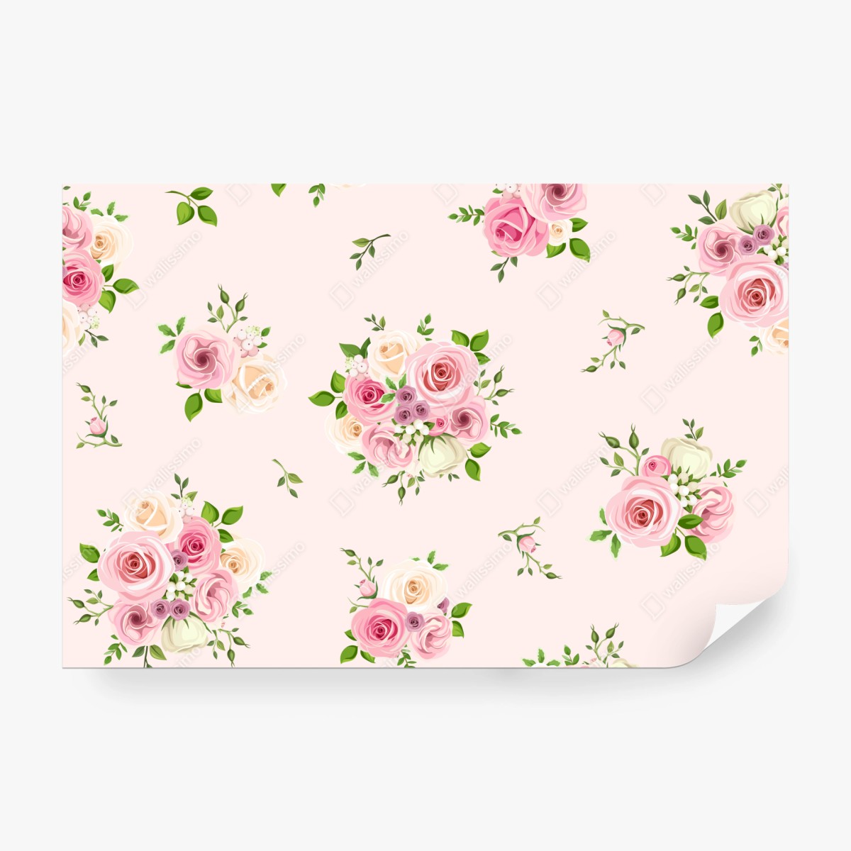 Fototapete zartes rosenmuster in pastellrosa – Wallnifity® Fototapete zartes rosenmuster in pastellrosa – Wallnifity®