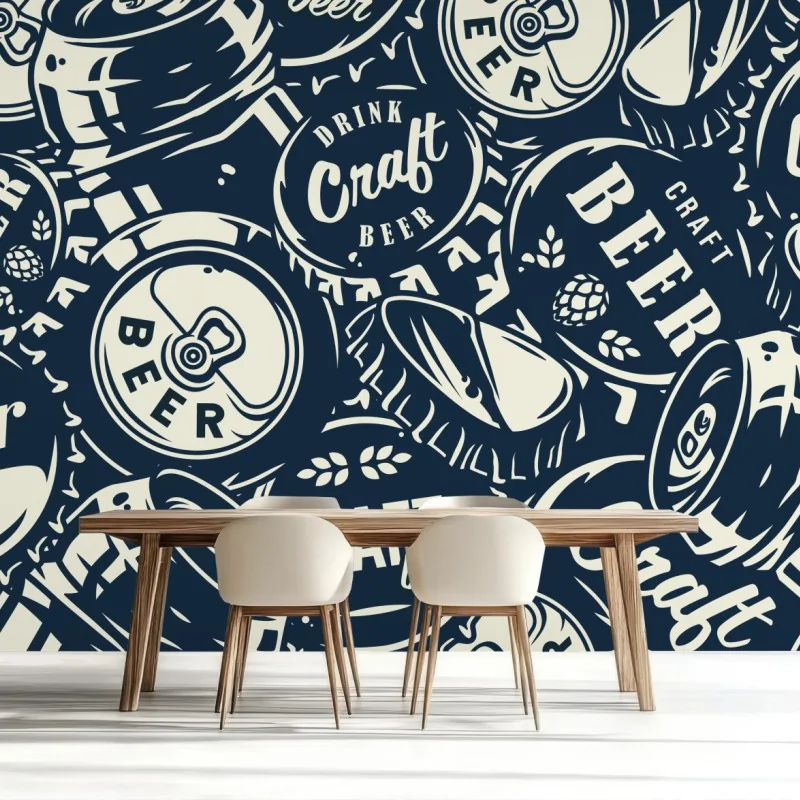 Fototapete muster mit craft-bier kronkorken – Wallnifity® Fototapete muster mit craft-bier kronkorken – Wallnifity®