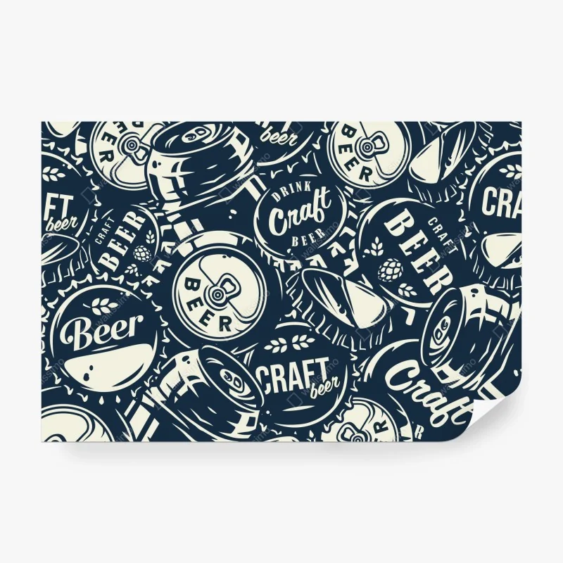 Fototapete muster mit craft-bier kronkorken