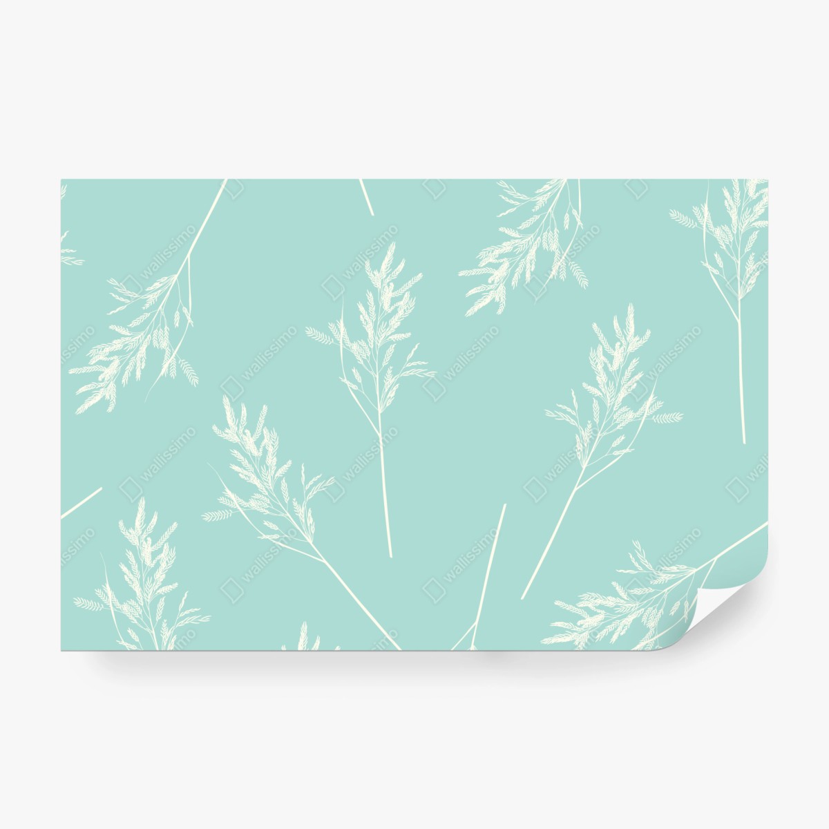 Fototapete zartes türkisfarbenes botanisches muster – Wallnifity® Fototapete zartes türkisfarbenes botanisches muster – Wallnifity®