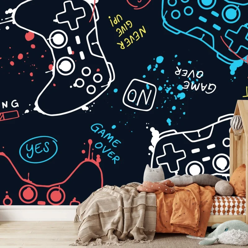 Fototapete buntes gamepad-muster