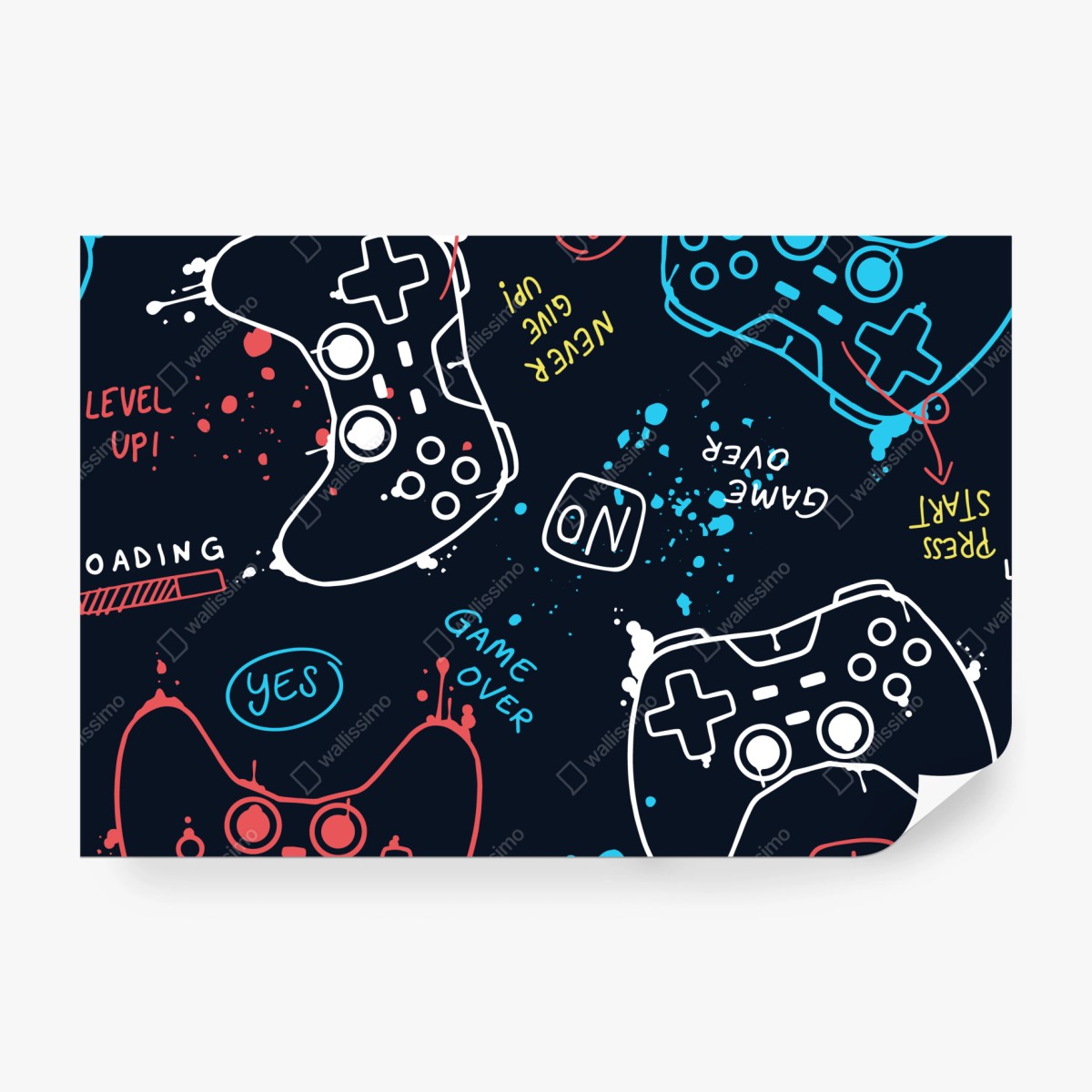 Fototapete buntes gamepad-muster – Wallnifity® Fototapete buntes gamepad-muster – Wallnifity®