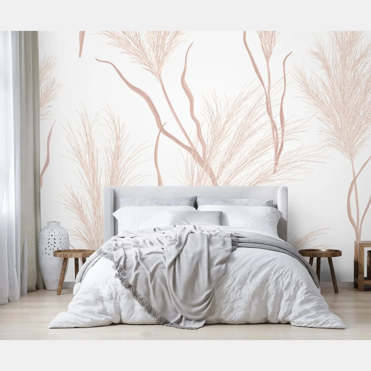 Fototapete zartes pampasgras-motiv – Wallnifity® Fototapete zartes pampasgras-motiv – Wallnifity®