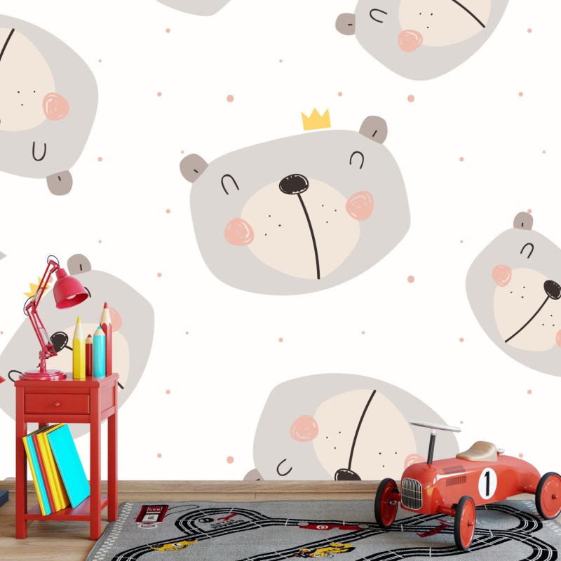 Fototapete muster mit niedlichen bären fürs kinderzimmer