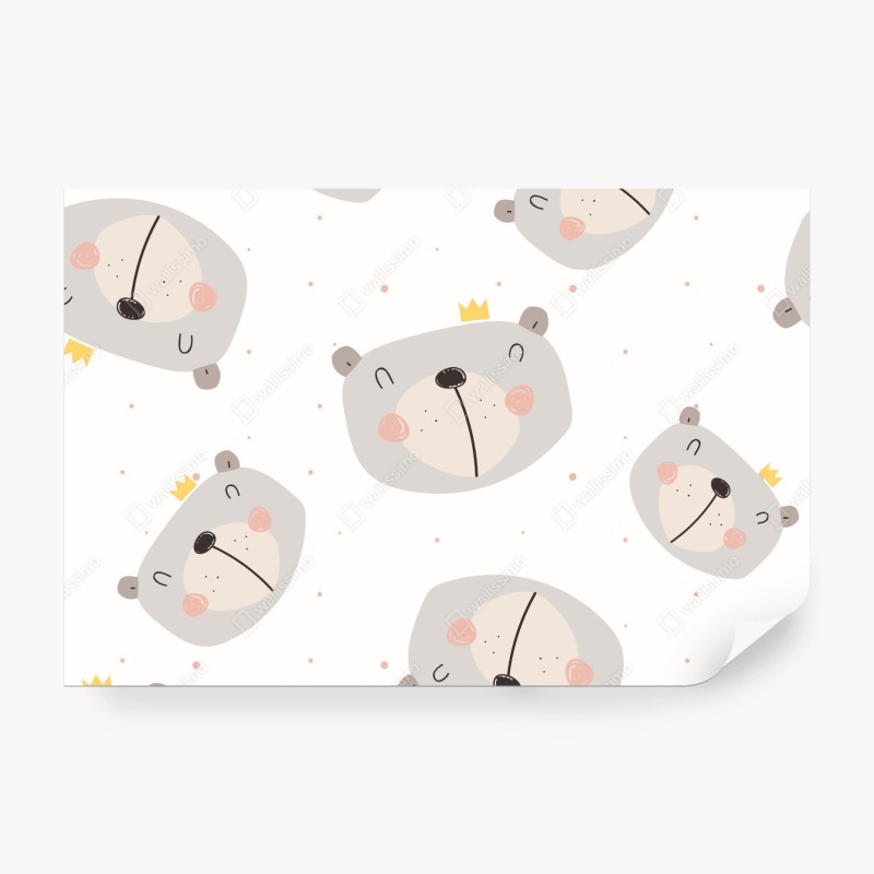 Fototapete muster mit niedlichen bären fürs kinderzimmer