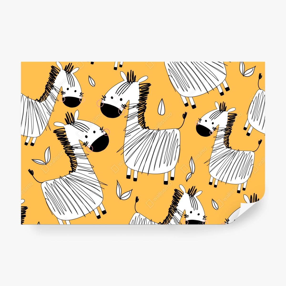 Fototapete verspieltes zebramuster für kinderzimmer – Wallnifity®