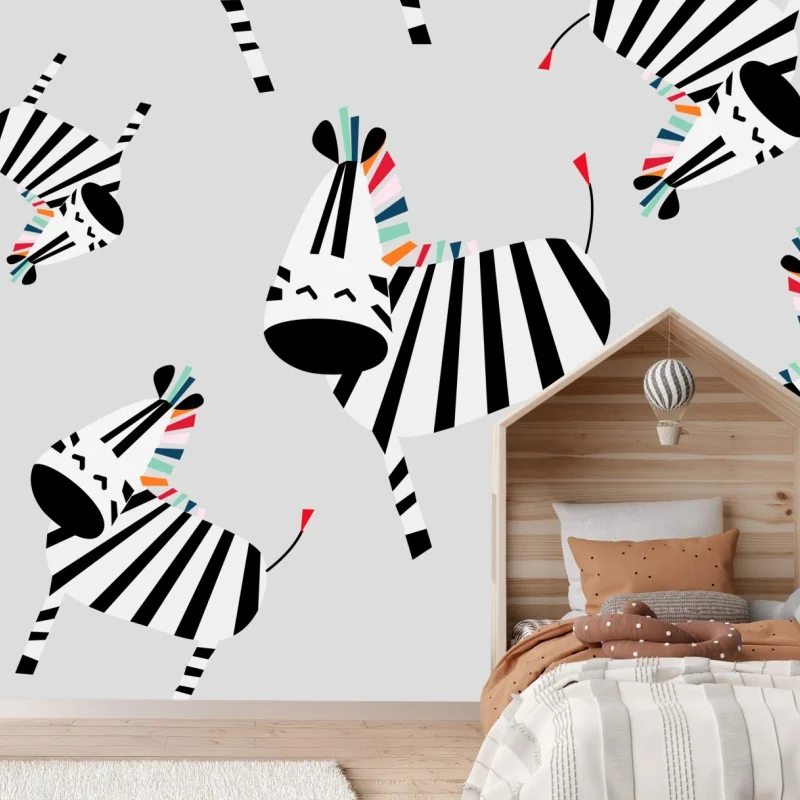 Fototapete verspieltes zebramuster mit streifen – Wallnifity®