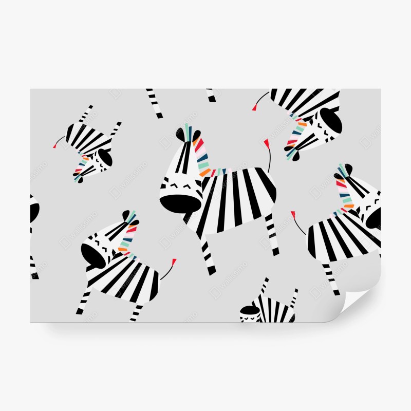 Fototapete verspieltes zebramuster mit streifen