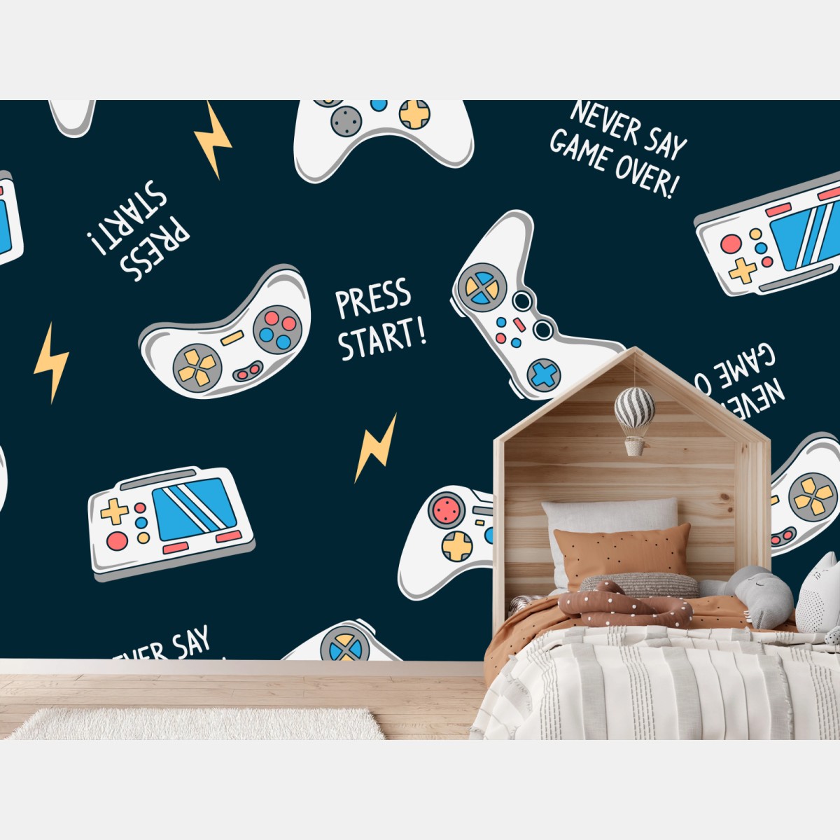 Fototapete retro-muster mit gamepads – Wallnifity®