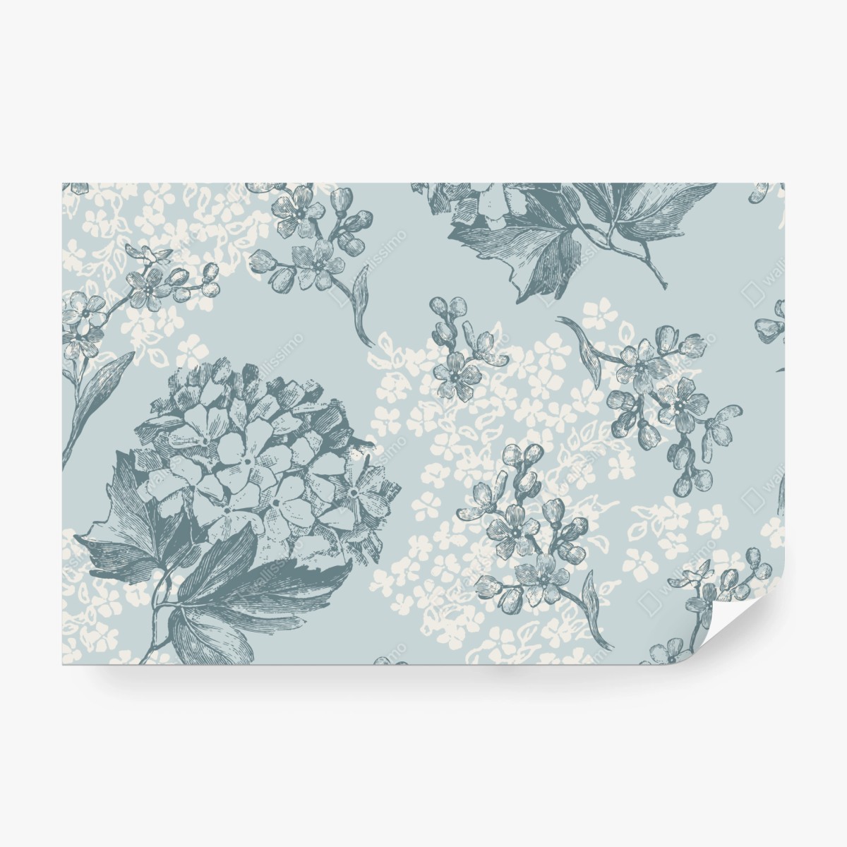 Fototapete zartes pastell hortensienmuster – Wallnifity® Fototapete zartes pastell hortensienmuster – Wallnifity®