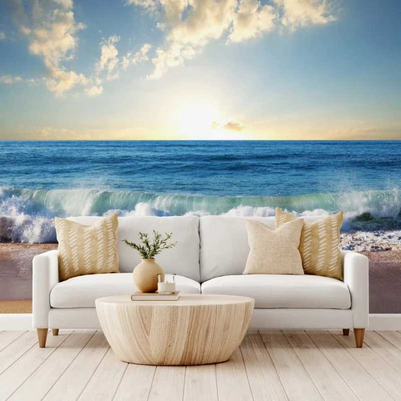 Fototapete ruhiger sonnenuntergang am strand – Wallnifity®