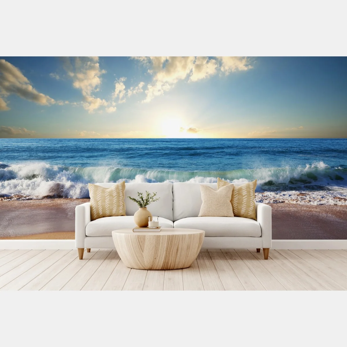 Fototapete ruhiger sonnenuntergang am strand – Wallnifity®