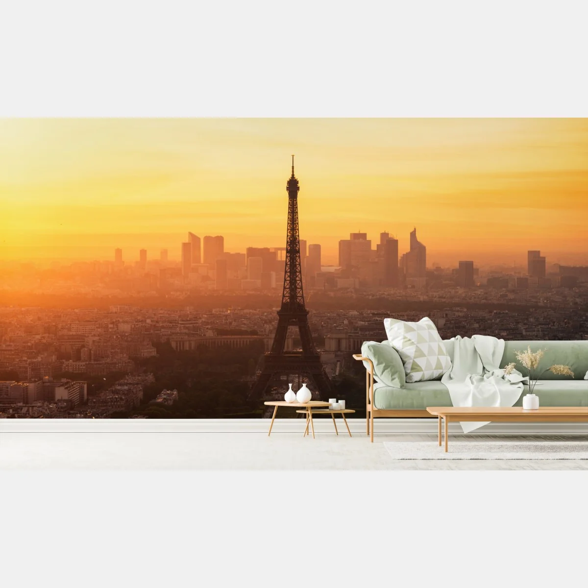 Fototapete Paris sonnenuntergang mit Eiffelturm – Wallnifity®
