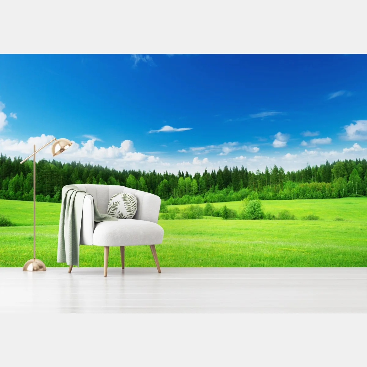 Fototapete frühlingswiese unter blauem himmel – Wallnifity® Fototapete frühlingswiese unter blauem himmel – Wallnifity®