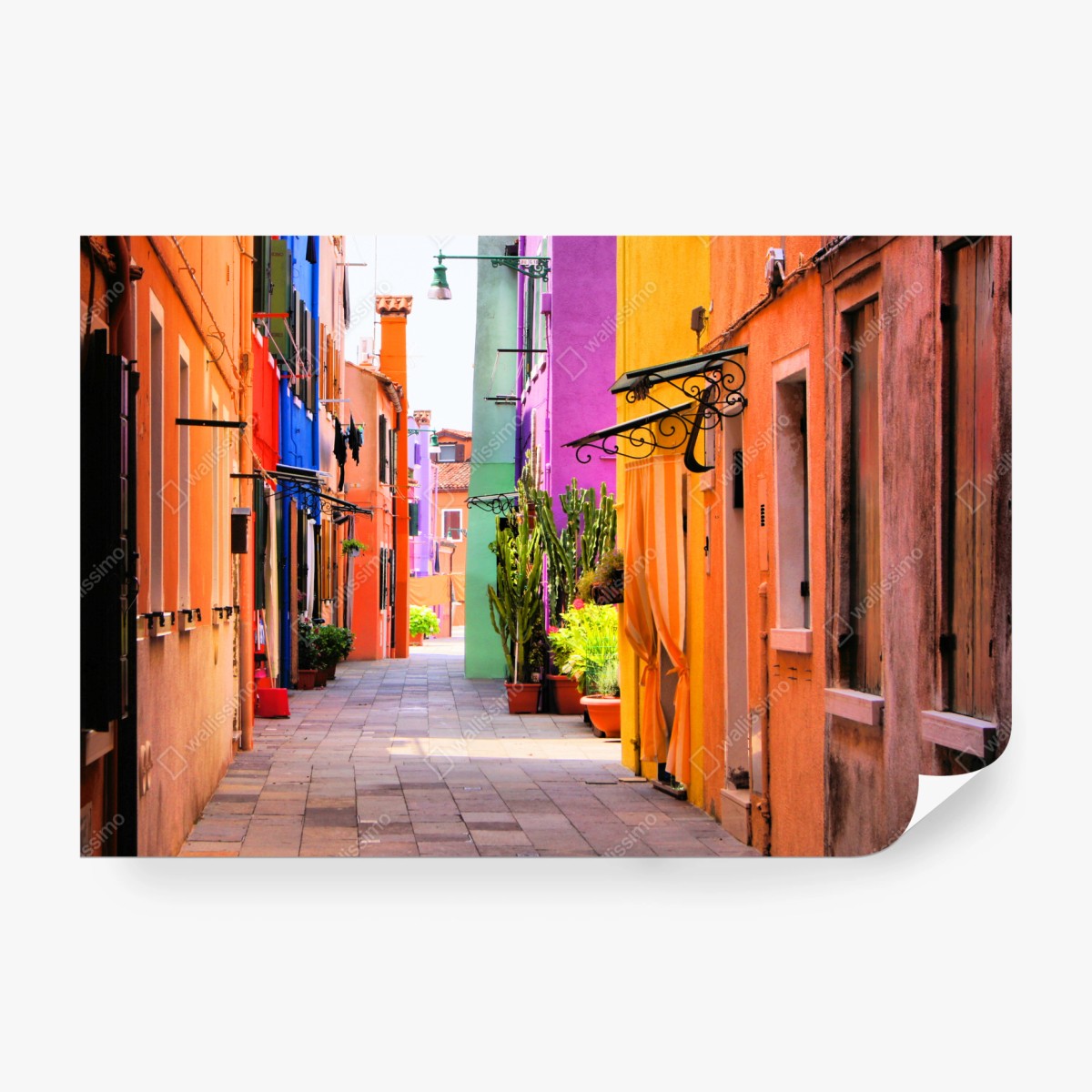 Fototapete bunte mediterrane gasse – Wallnifity® Fototapete bunte mediterrane gasse – Wallnifity®