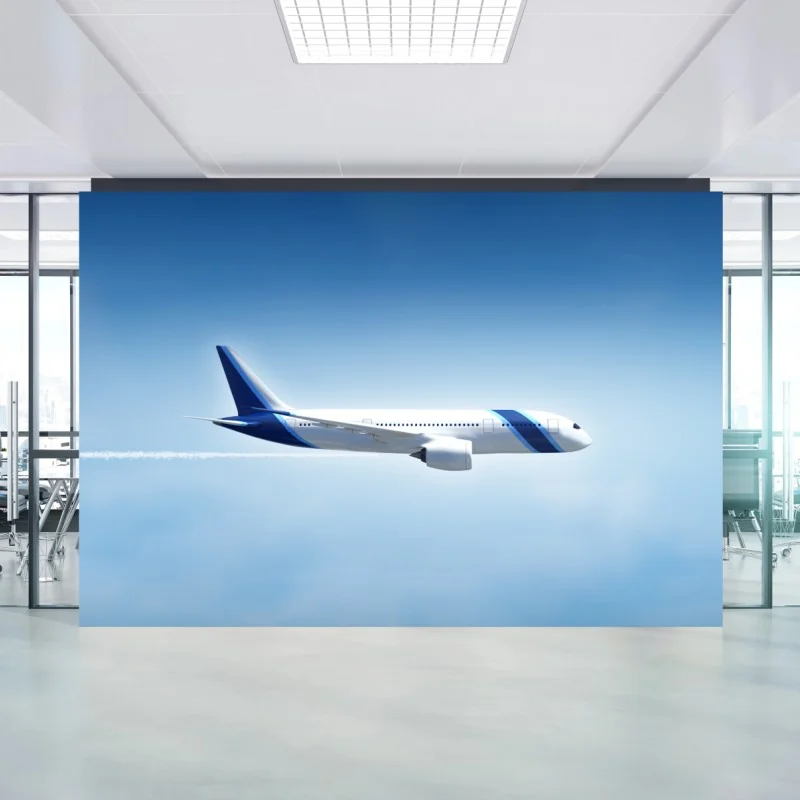 Fototapete jet im klaren blauen himmel – Wallnifity® Fototapete jet im klaren blauen himmel – Wallnifity®