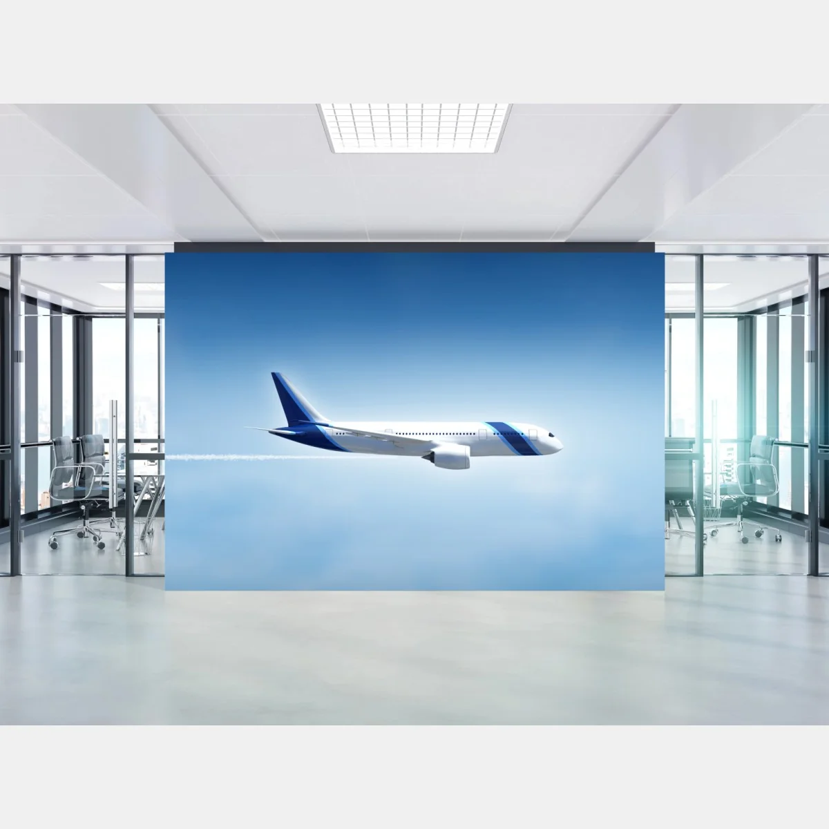 Fototapete jet im klaren blauen himmel – Wallnifity® Fototapete jet im klaren blauen himmel – Wallnifity®