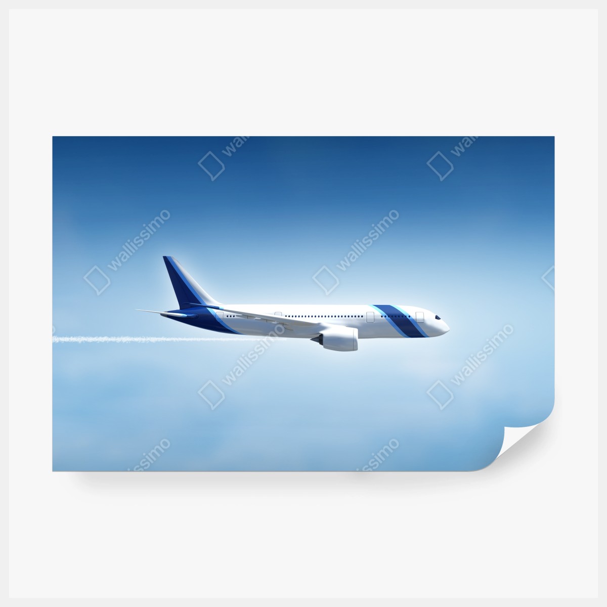 Fototapete jet im klaren blauen himmel – Wallnifity® Fototapete jet im klaren blauen himmel – Wallnifity®