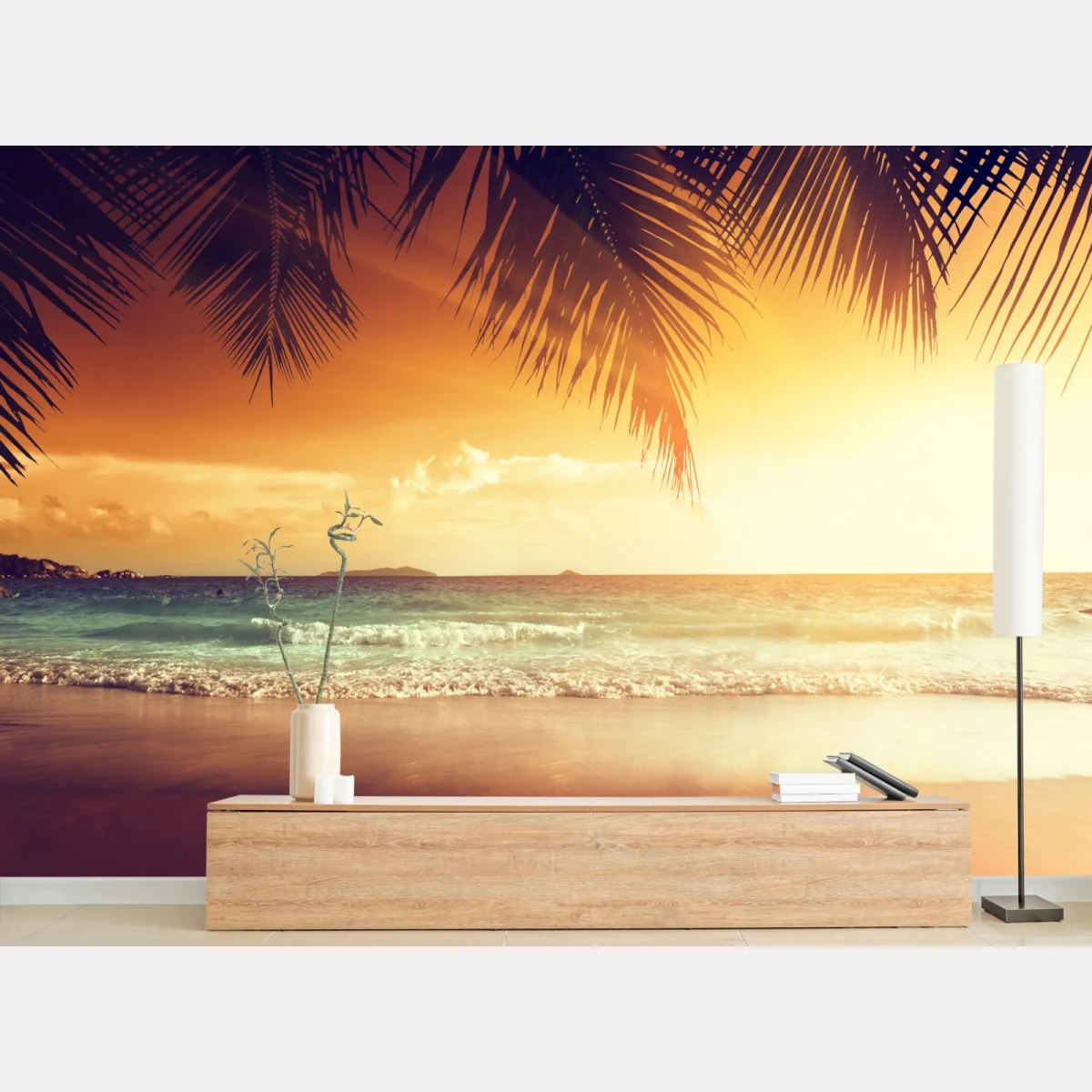 Fototapete strand bei sonnenuntergang in der Karibik – Wallnifity® Fototapete strand bei sonnenuntergang in der Karibik – Wallnifity®