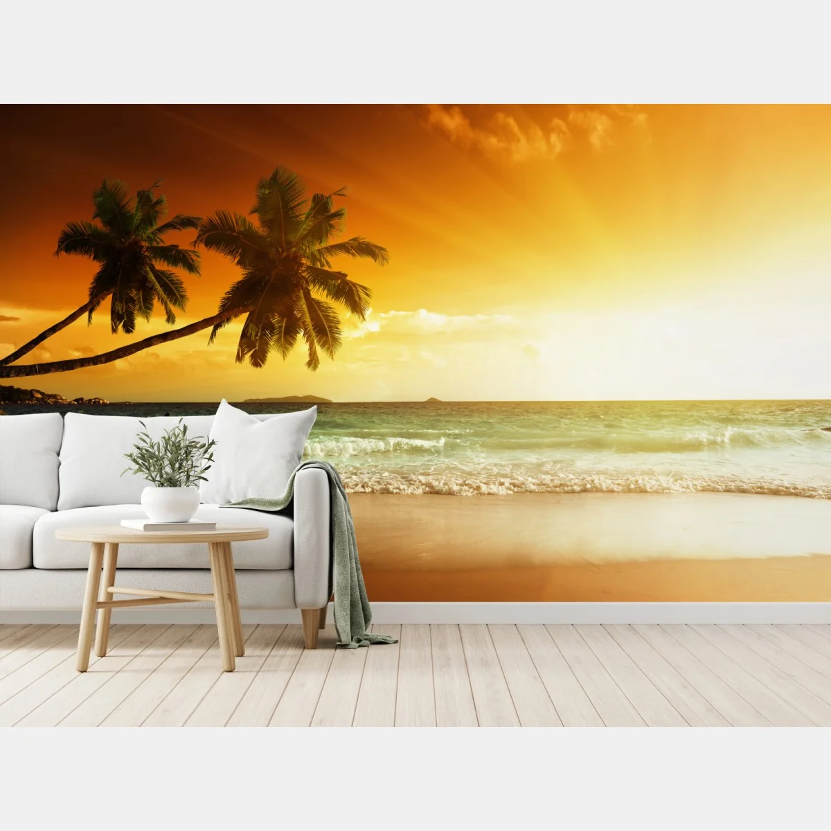 Fototapete tropischer sonnenuntergang am strand – Wallnifity® Fototapete tropischer sonnenuntergang am strand – Wallnifity®