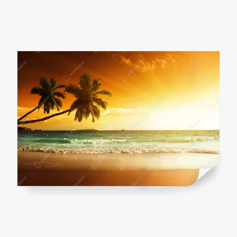 Fototapete tropischer sonnenuntergang am strand