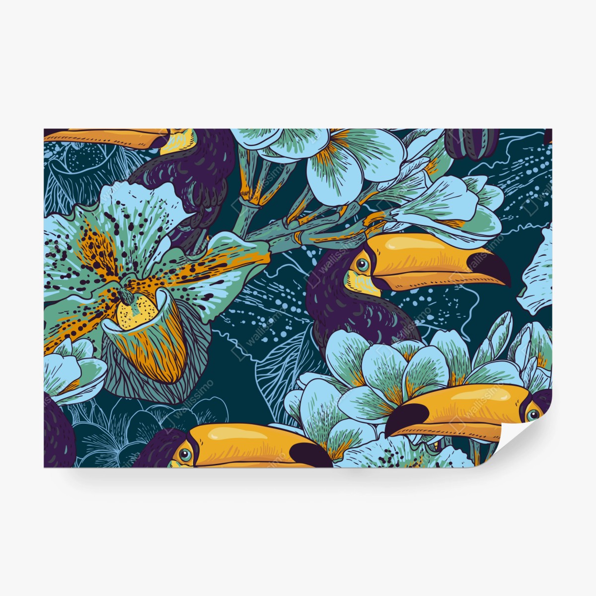 Fototapete tropisches tukan-blumenmuster – Wallnifity® Fototapete tropisches tukan-blumenmuster – Wallnifity®