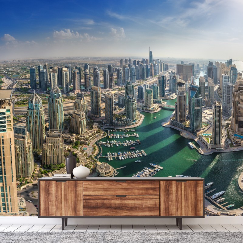 Fototapete Dubai Marina panorama skyline – Wallnifity®