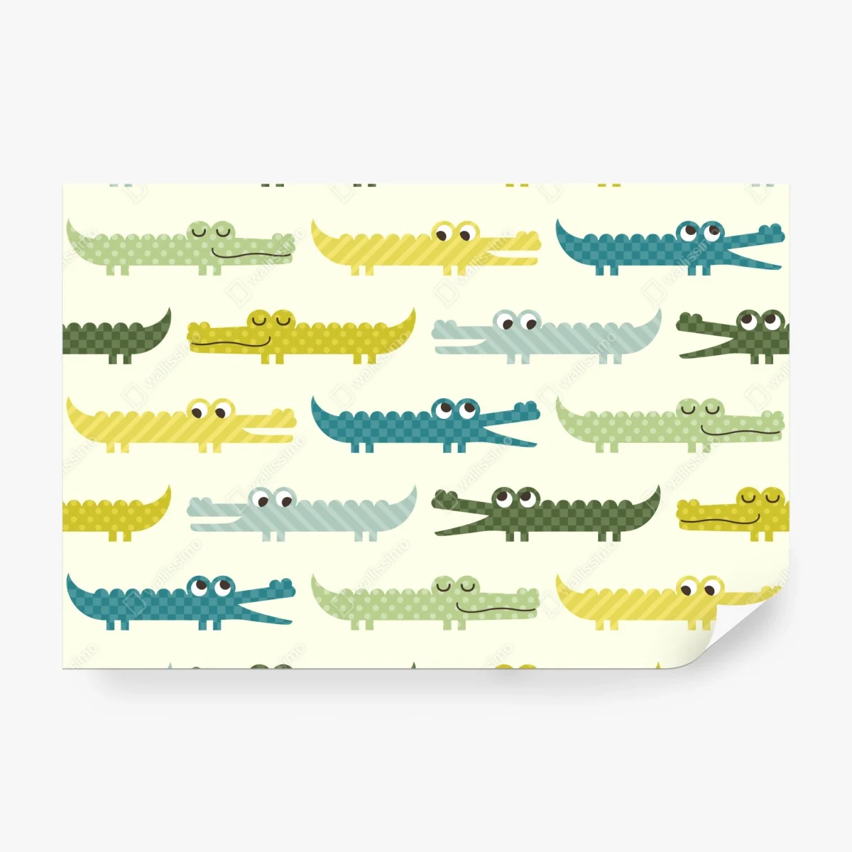 Fototapete verspieltes krokodilmuster für kinderzimmer – Wallnifity® Fototapete verspieltes krokodilmuster für kinderzimmer – Wallnifity®