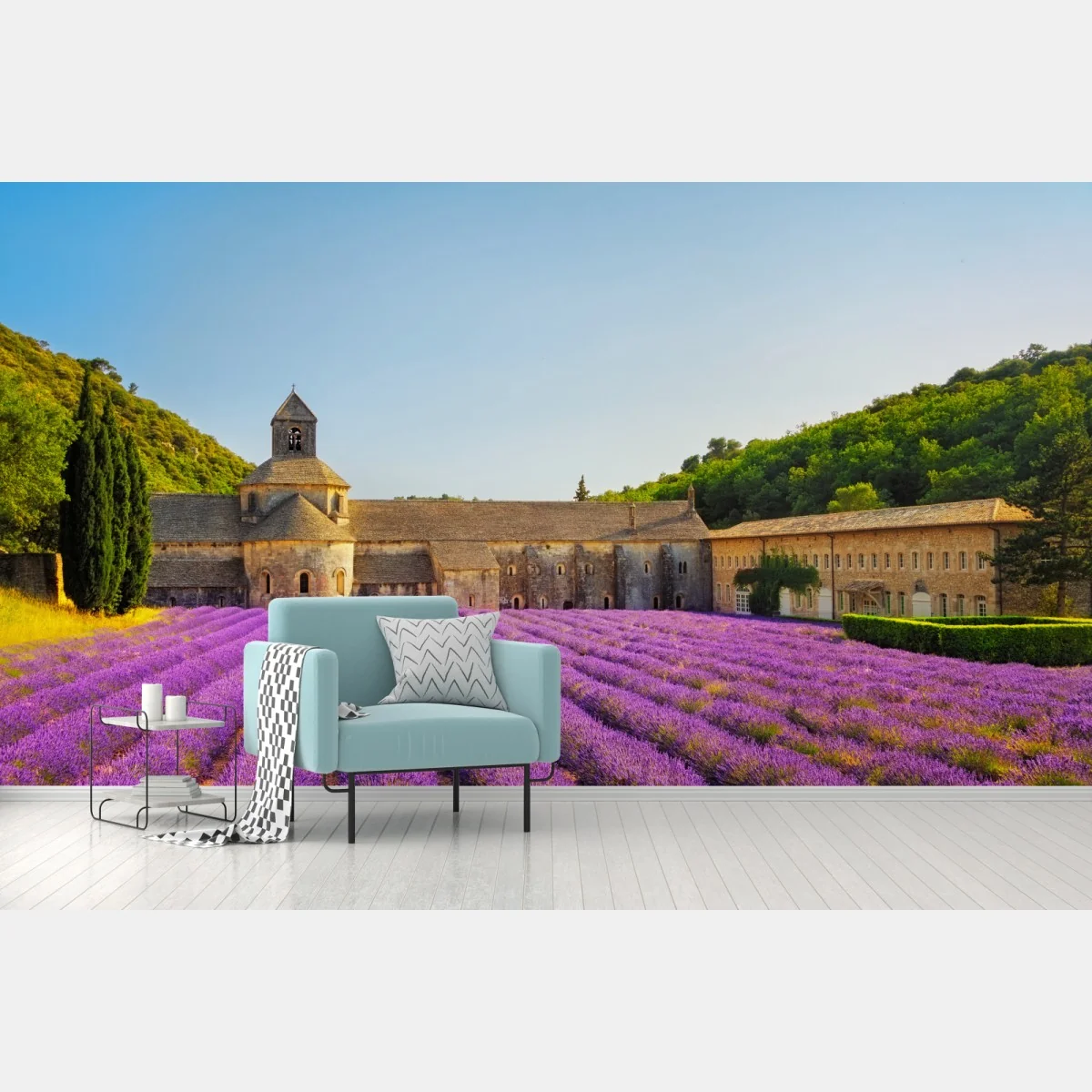 Fototapete lavendelfelder bei Abtei Sénanque, Provence – Wallnifity® Fototapete lavendelfelder bei Abtei Sénanque, Provence – Wallnifity®