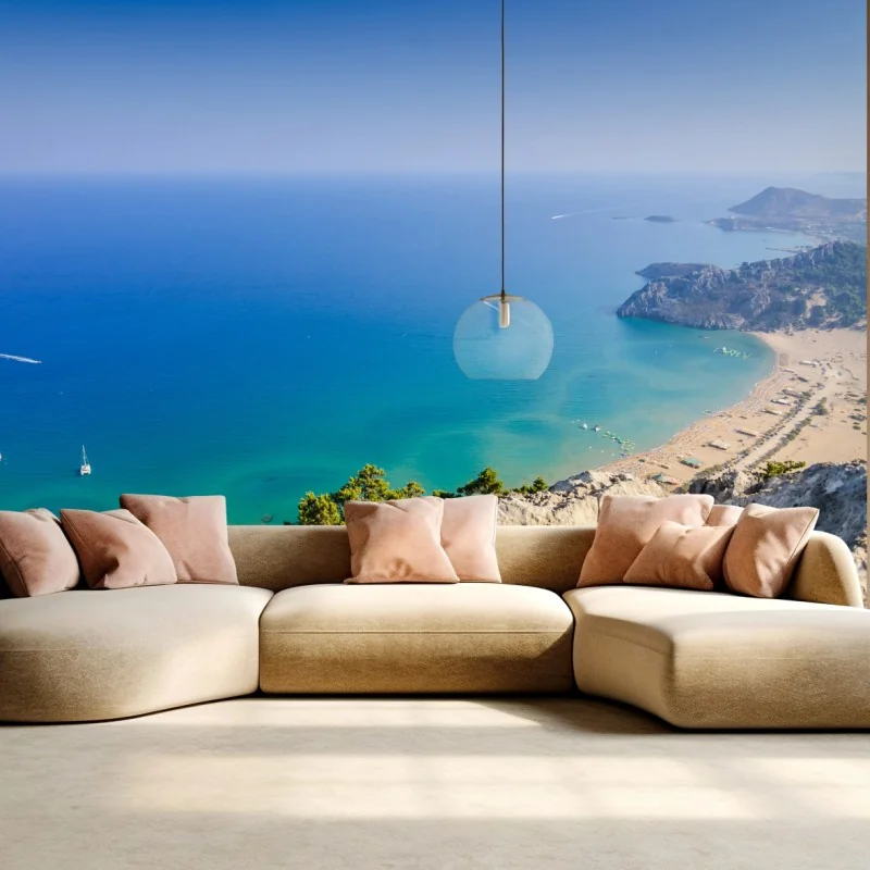 Fototapete sonnige türkisbucht panorama