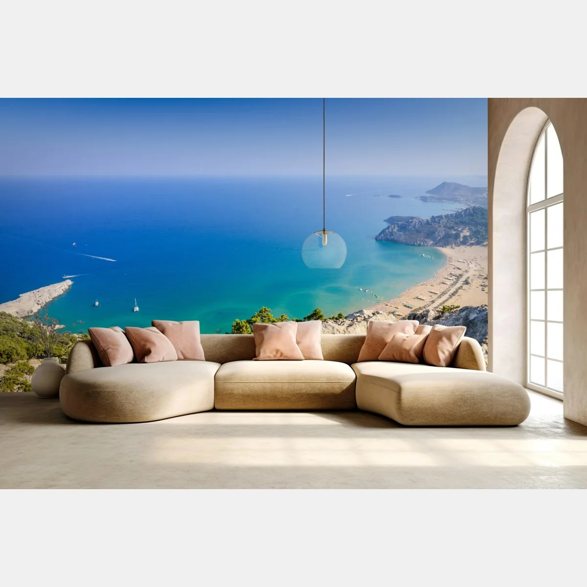 Fototapete sonnige türkisbucht panorama – Wallnifity® Fototapete sonnige türkisbucht panorama – Wallnifity®