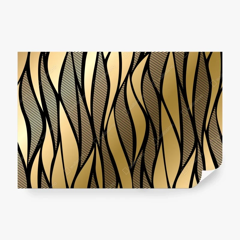 Fototapete luxuriöses goldenes abstraktes wellenmuster