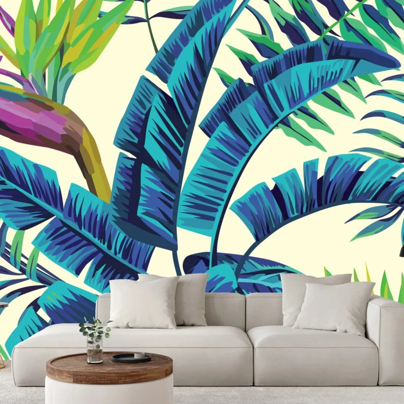 Fototapete tropische türkisblätter