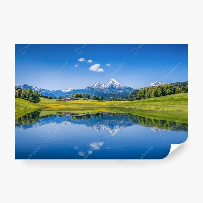 Fototapete ebru marmorierung abstrakt in lebendigen farben – Wallnifity®