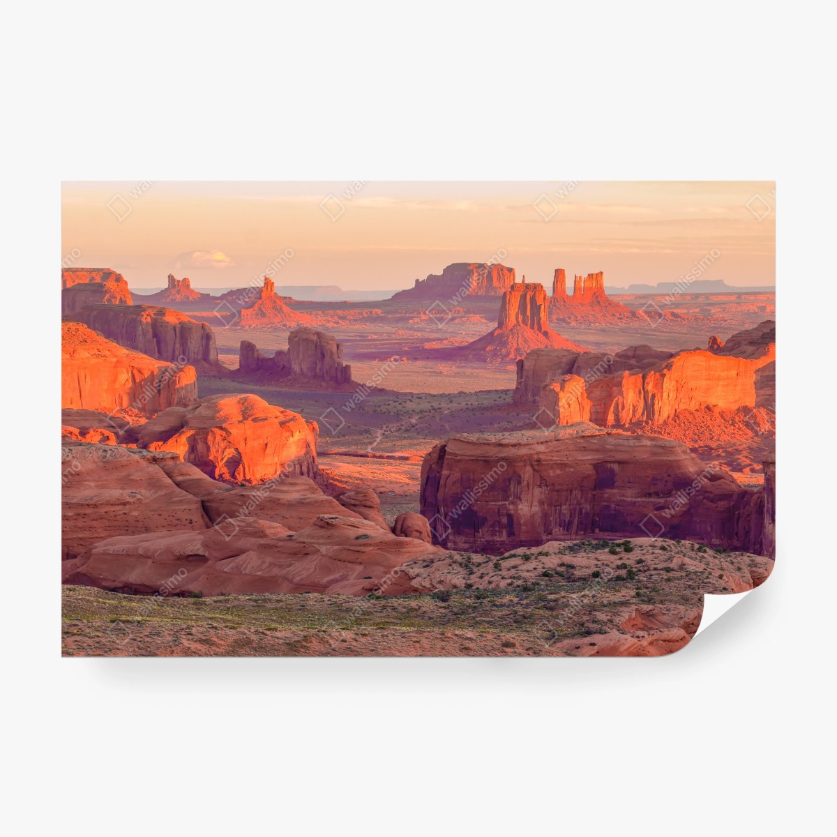 Fototapete sonnenuntergang über Monument Valley vom Hunts Mesa – Wallnifity®