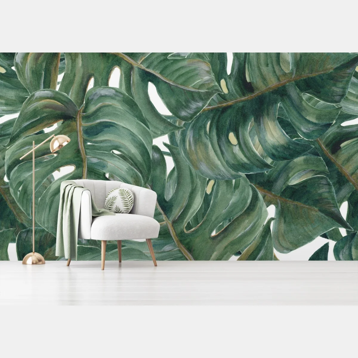Fototapete monstera blätter in aquarell – Wallnifity® Fototapete monstera blätter in aquarell – Wallnifity®