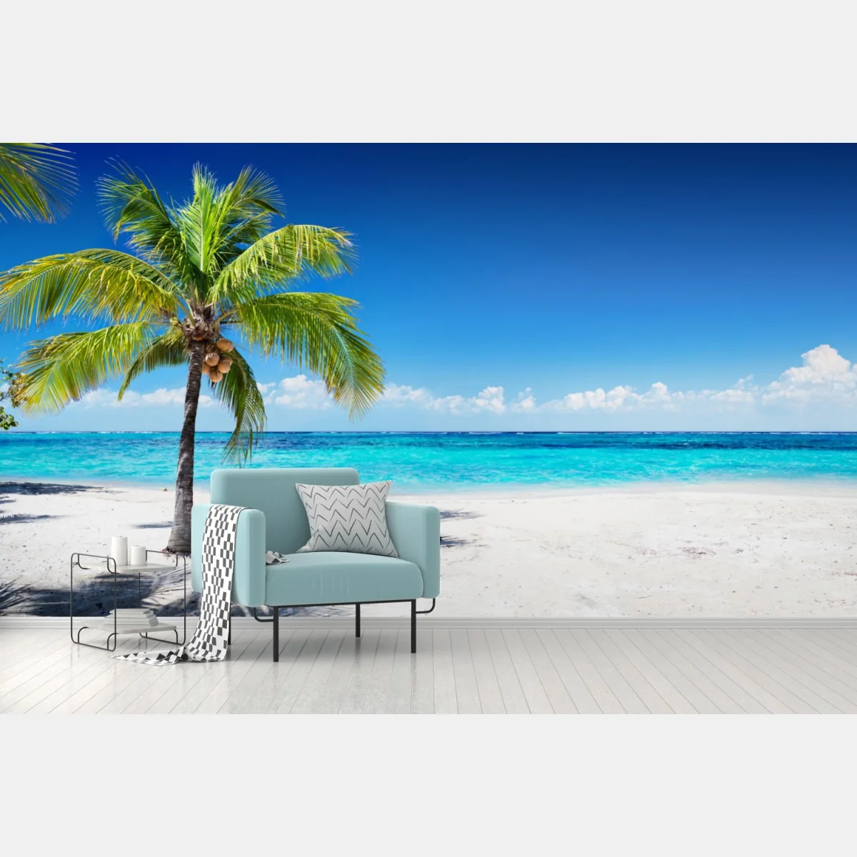 Fototapete tropische palme an einer türkisfarbenen bucht – Wallnifity® Fototapete tropische palme an einer türkisfarbenen bucht – Wallnifity®